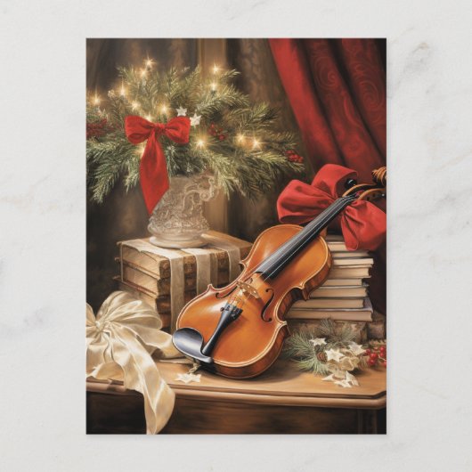 Kerstvioolmuziek Briefkaart (Voorkant)