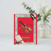 kerstvioolmuziek briefkaart (Staand voorkant)