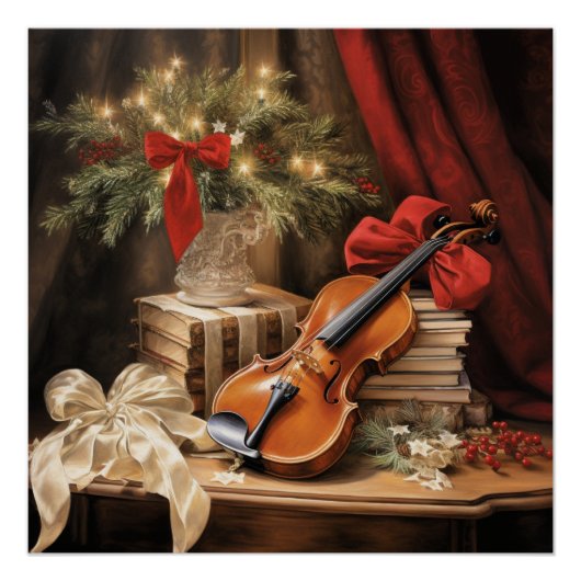 Kerstvioolmuziek Perfect Poster (Voorkant)
