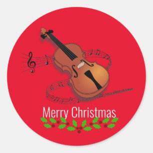 Kerstvioolmuziek Ronde Sticker