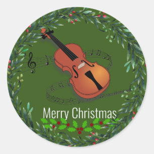 Kerstvioolmuziek Ronde Sticker