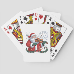 Kerstvioolspeler Violinist Kerstmuziek Kerstmis Pokerkaarten