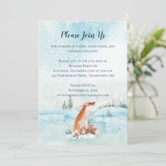 kerstvips sneeuwlandschap Fir Trees Kaart (Staand voorkant)