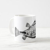 Kerstvis (Coffer-fish) met Santa Hat Koffiemok (Voorkant links)