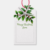kerstvis in Labels met witte holte Stropdas op Cadeaulabel (Voorkant)