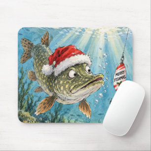 Kerstvis in oceaanwater muismat