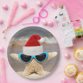 kerstvis met zonnebril papieren bordje (Feest)