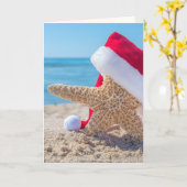 Kerstvis op strand kaart (Gele Bloem)