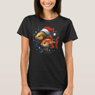 Kerstvis Santa-hoed Kerstcadeau Vissen T-shirt