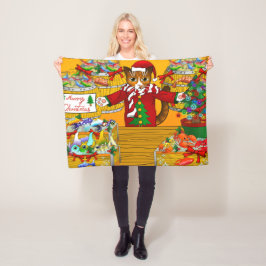 Kerstvismarkt — stalletjes fleece deken