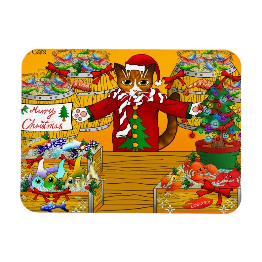 kerstvismarkt — stalletjes magneet (Horizontaal)