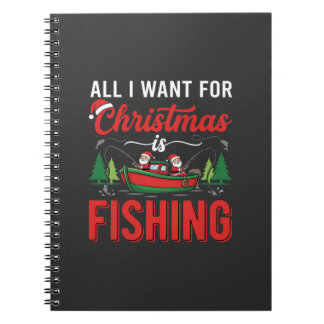 Kerstvisser Kerstman Vakantie Vector Notitieboek