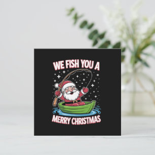 Kerstvisser Vissen Grappige Koele Kerstman Feestdagenkaart