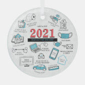 kerstvizier 2021, rond Memorabilia Glas Ornament (Voorkant)