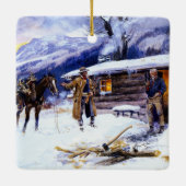 "kerstvlees" van Charles M Russell Keramisch Ornament (Achterkant)