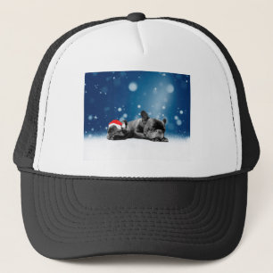 Kerstvlieger Puppies sneeuw santa hat Trucker Pet