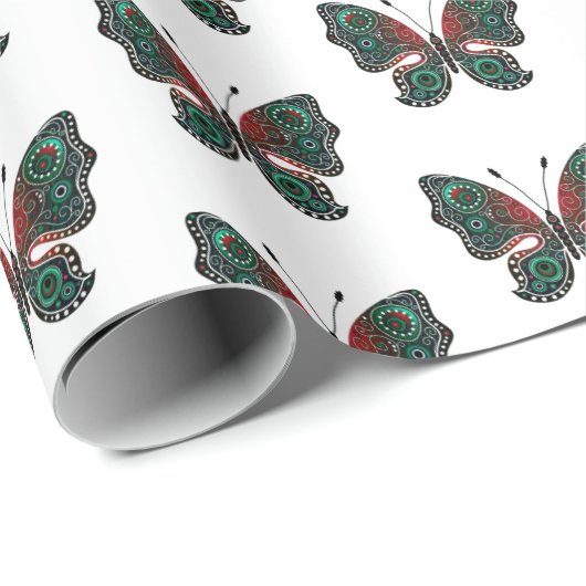 kerstvlinders cadeaupapier (Rol Hoek)