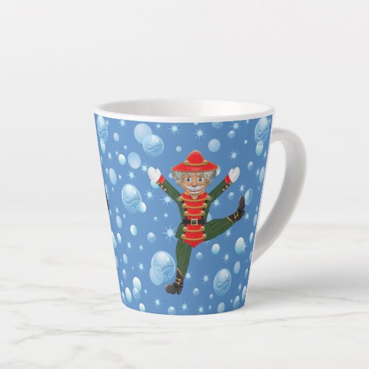 kerstvoedingskraker Dancer Rustic Wood Latte Mok (Rechterhoek)