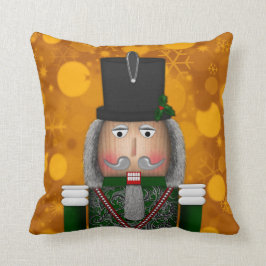 Kerstvoedingskraker Face, Green-Square Pillow Kussen
