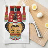  kerstvoedingskrakers op witte achtergrond theedoek (Quarter Fold)