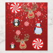 Kerstvoedsel en beddengoed Etiket Penguin (Enkel label)