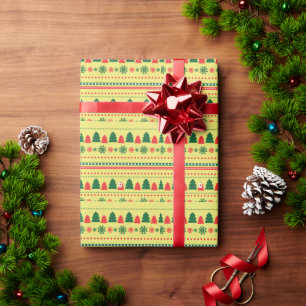 Kerstvoedsel en kerstlabel set cadeaupapier