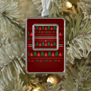 Kerstvoedsel en kerstlabel set verzilverd kader ornament