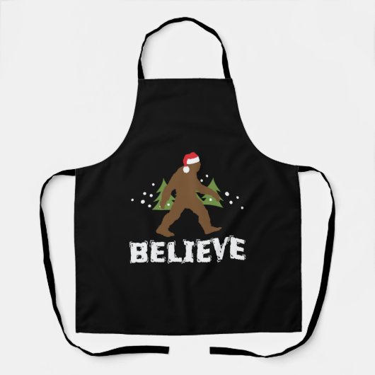 Kerstvoet Sasquatch Xmas Apparel Funny Schort (Voorkant)