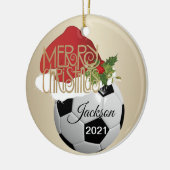 kerstVoetbal Keramisch Ornament (Links)