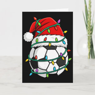 Kerstvoetbal Kerstman Hoed Lichten Kerstman Sport Kaart