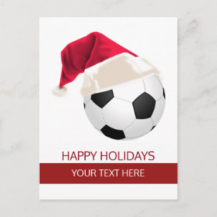 Kerstvoetbal Santa-hoed ansichtkaarten Feestdagenkaart