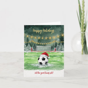 Kerstvoetbal Santa-hoed kerstkaarten Feestdagen Kaart