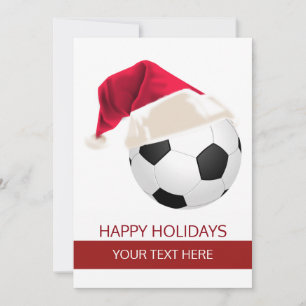 Kerstvoetbal Santa-hoed kerstkaarten Feestdagenkaart