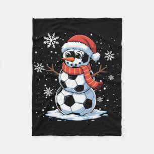 Kerstvoetbal Sneeuwman Kerst Vrouwen Mannen Kinder Fleece Deken