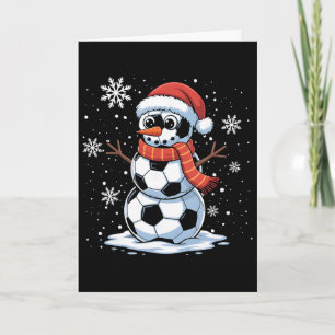 Kerstvoetbal Sneeuwman Kerst Vrouwen Mannen Kinder Kaart