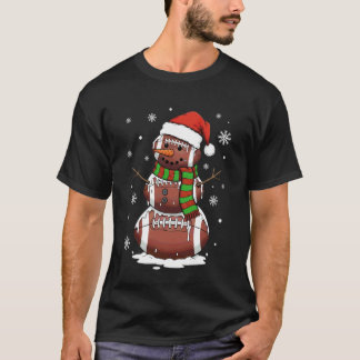 Kerstvoetbal Sneeuwman Sporten Xmas Vakantie Jonge T-shirt