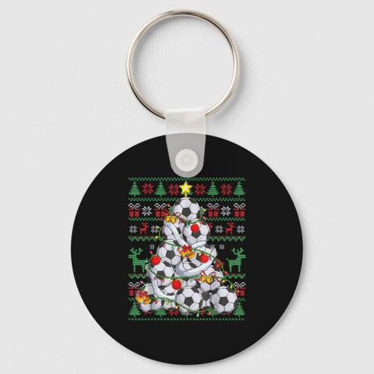 Kerstvoetballer Srt Lover Santa Hat Xmas P Sleutelhanger (Voorkant)
