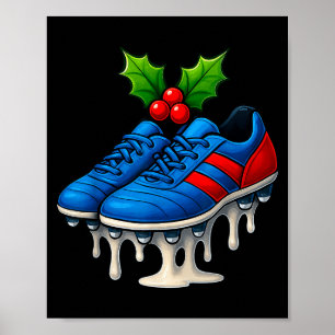 Kerstvoetbalschoenen Ijs Druppel Kerstmis Poster