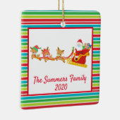 Kerstvoetmasker, kerstman en rendier 2020 keramisch ornament (Rechts)