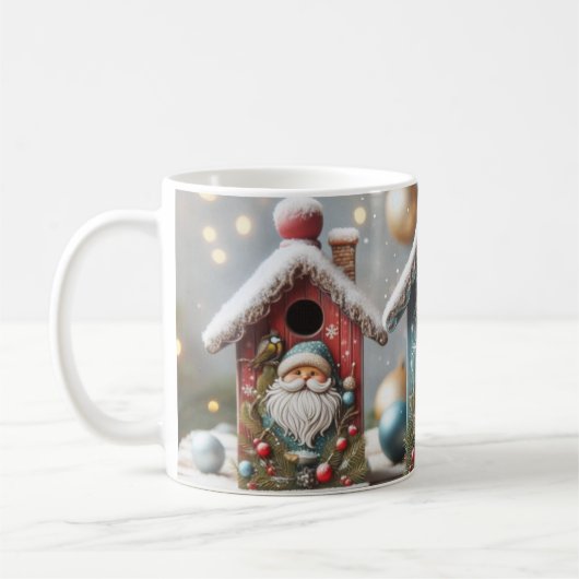 Kerstvogel herbergt Santa Coffee Mok (Links)