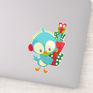 Kerstvogel, koetsvogel, geschenken, Cadeaus, kerst Sticker
