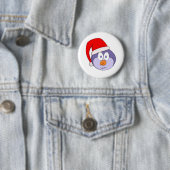 kerstvogel ronde button 5,7 cm (In situ)