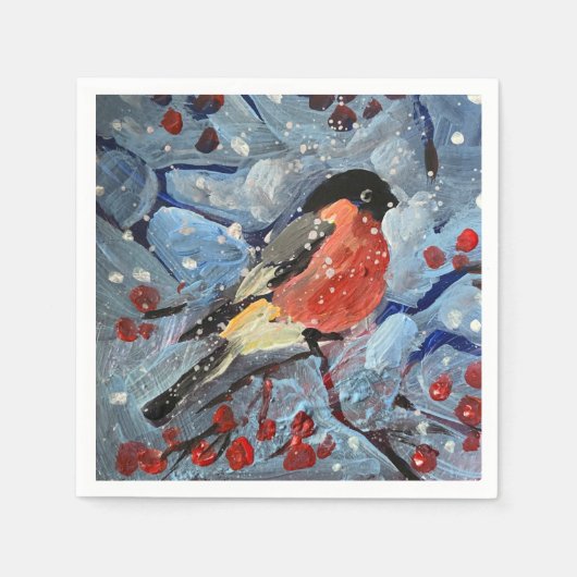 kerstvogel servet (Voorkant)