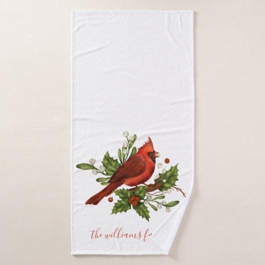 kerstvogels bad handdoek (Badhanddoek)