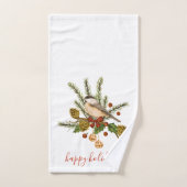 kerstvogels bad handdoek (Handdoek)
