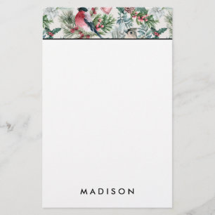 kerstvogels en sinaasappelpatronen briefpapier