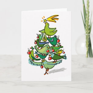 kerstvogels feestdagen kaart
