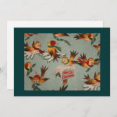  kerstvogels feestdagenkaart (Voorkant / Achterkant)