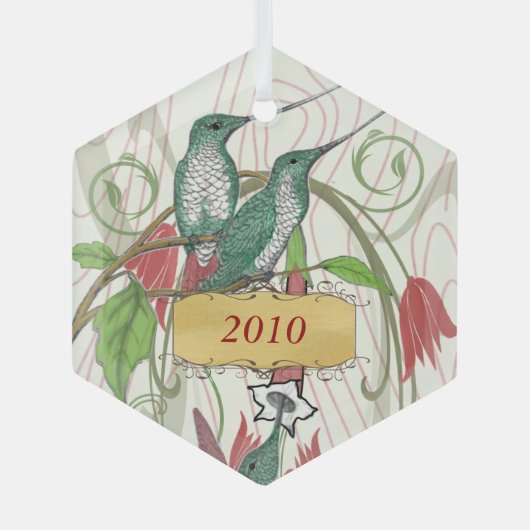  kerstvogels glas ornament (Voorkant)