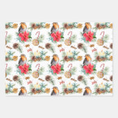 Kerstvogels Greenery Inpakpapier Vel (Voorkant 3)